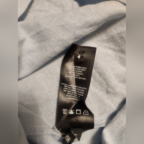 WELL WORN Light Blue Button-Up Front  Shirt Dress Size L. - Picture 4 of 9